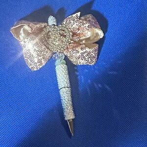 Sparkling Bow Pen with Rhinestones